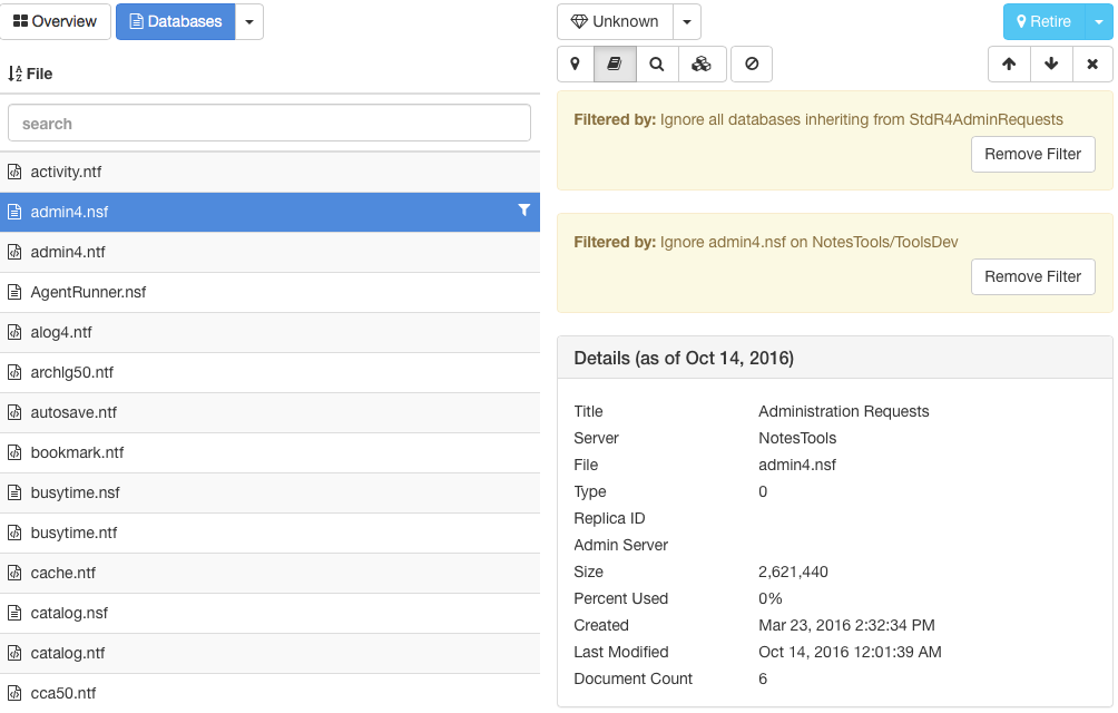 Database Filters