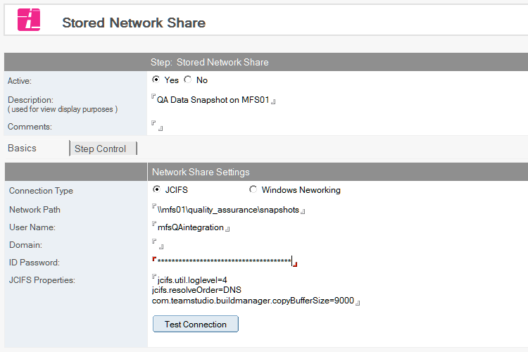 Stored Network Share