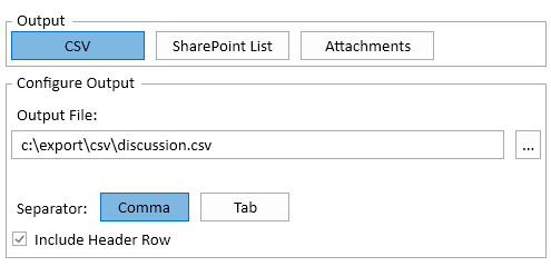 Configure CSV