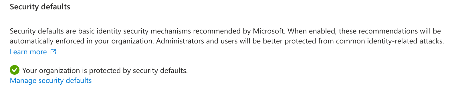 Entra Security Defaults