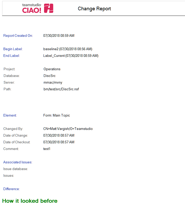 Change Report Detail