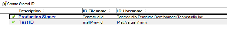 Stored IDs