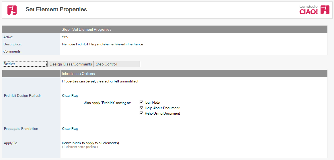 Element Properties Document