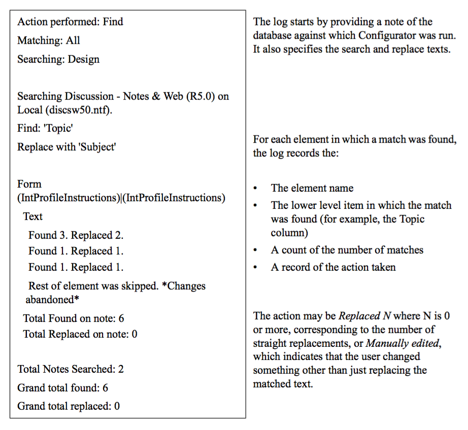 Database log